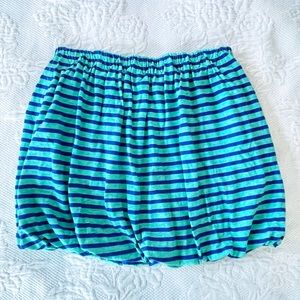 CrewCuts Girl’s Striped Bubble Skirt Purple Teal Size 12 J.Crew POCKETS